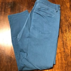 LOFT Teal Curvy Skinny Pants